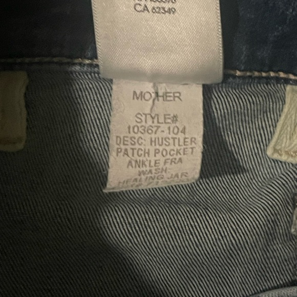MOTHER Hustler Patch Pocket Ankle Fray Out For The Evening Medium Blue Jean 26 - Picture 12 of 12